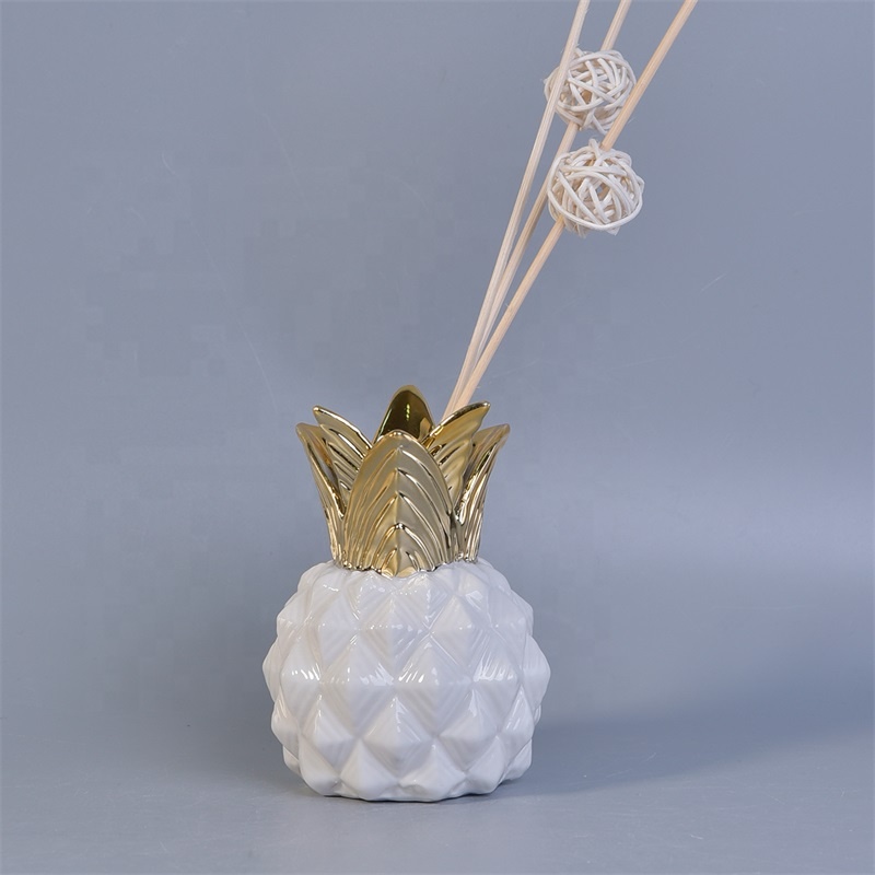Essential fragrance ceramic oil bottle diffuser with reed home decor