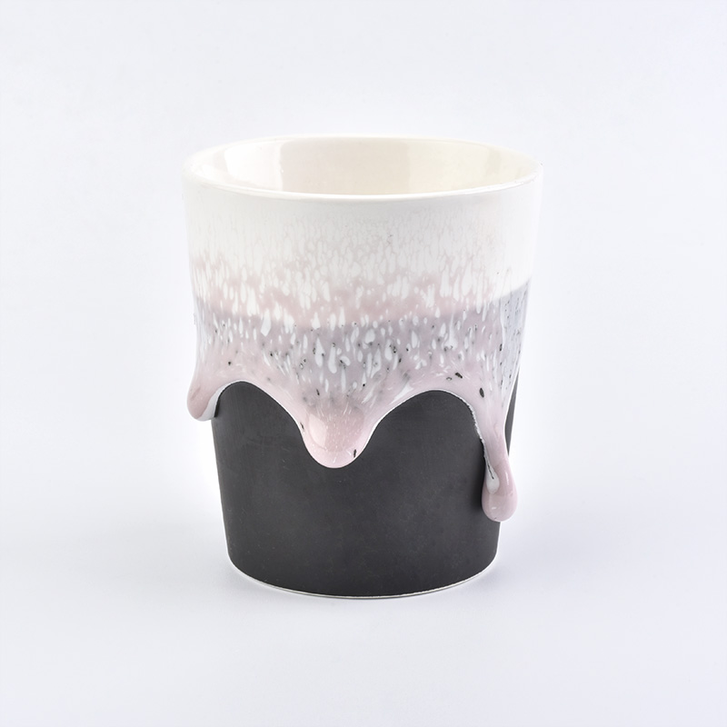 8oz Sandbeach unique design  Cylinder ceramic candle vessel home deco