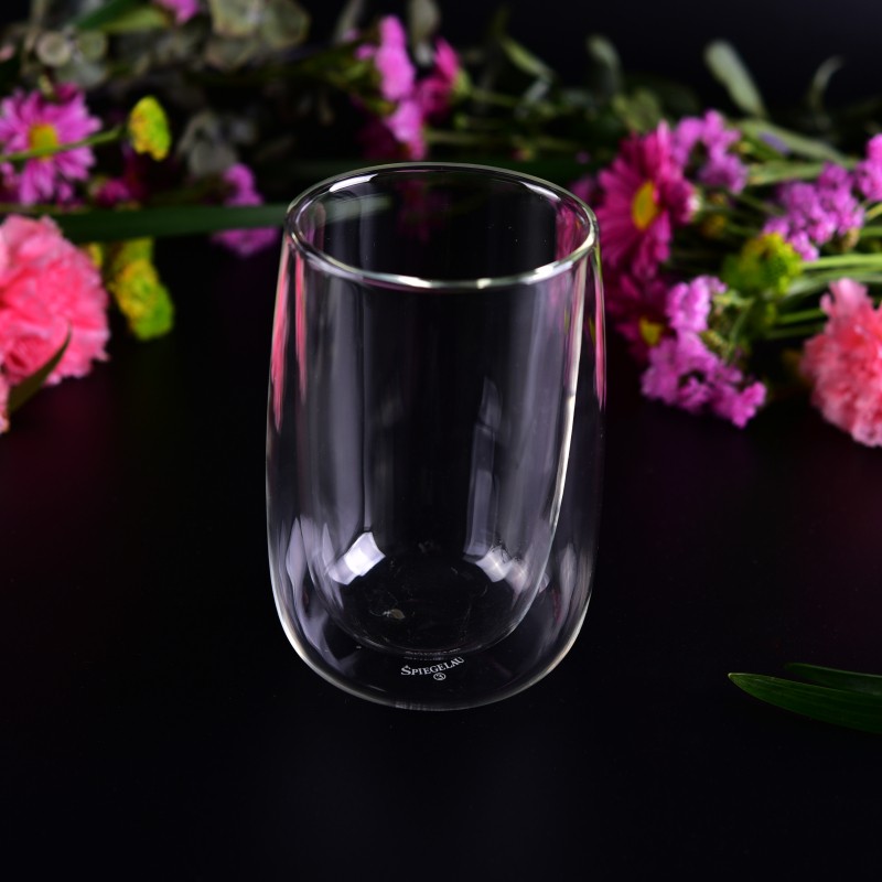 High borosilicate clear double wall glass for drinking