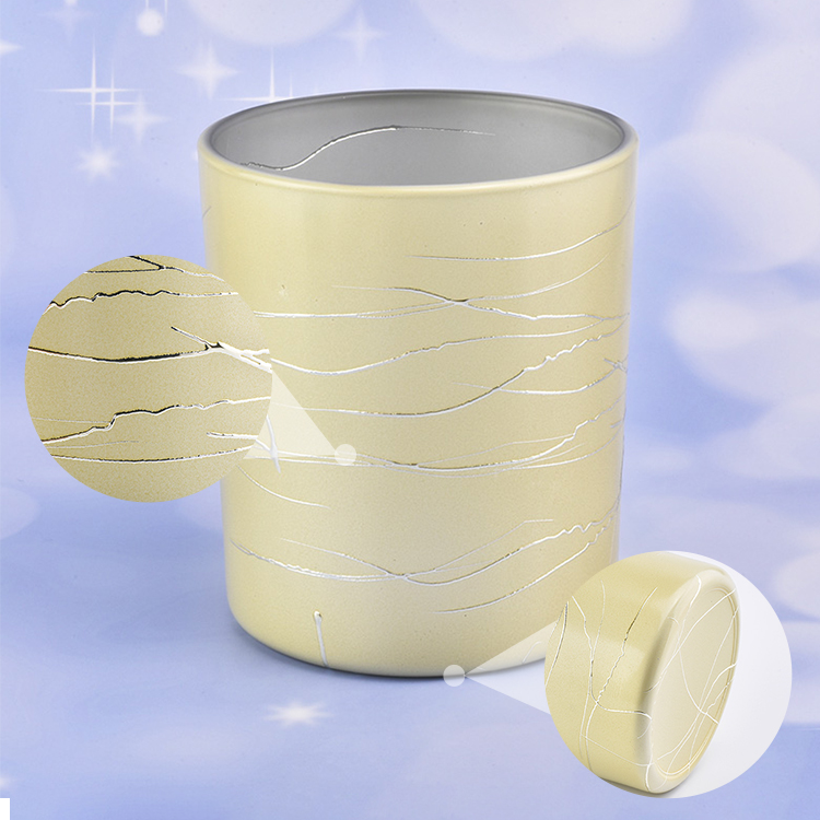 Exquisite  frosted candle container glass candle jars wedding centerpieces wholesales