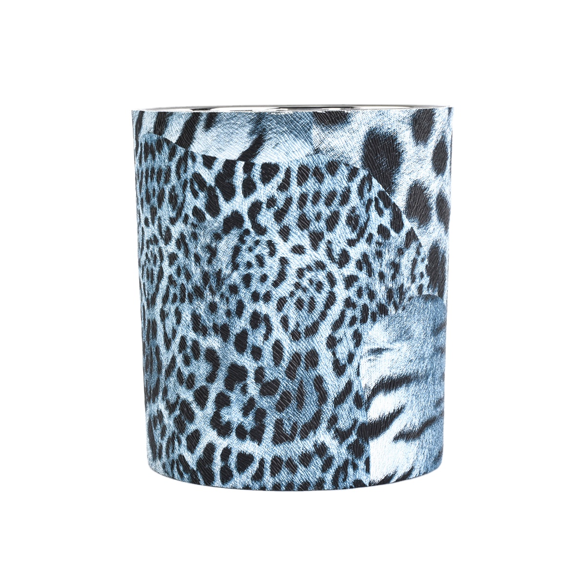 Wholesales PU material leather blue votive custom candle jar