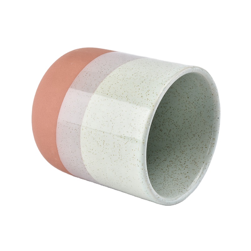 Cylinder matte candle container ceramic handmade candle jars home decorative
