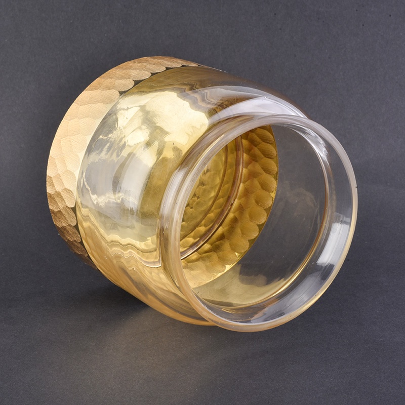 Gold electroplating candle vessel tealight glass candle container wholesales