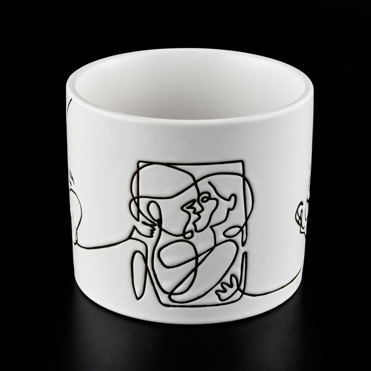 Hot custom logo matte white home decoration ceramic jars