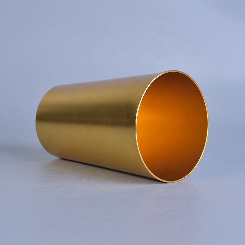 Customized candle gold holder metal pillar candle jar home decor wholesales