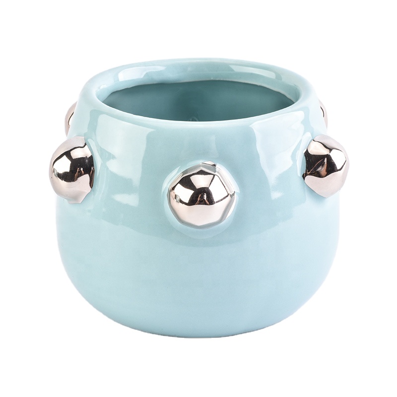 Empty candle votive  iridescent holder ceramic candle jar home decor wholesales