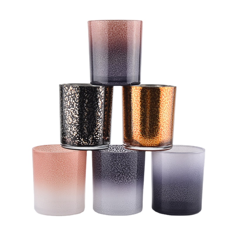 Sunny design gold electroplated luxury glass candle jar 10oz