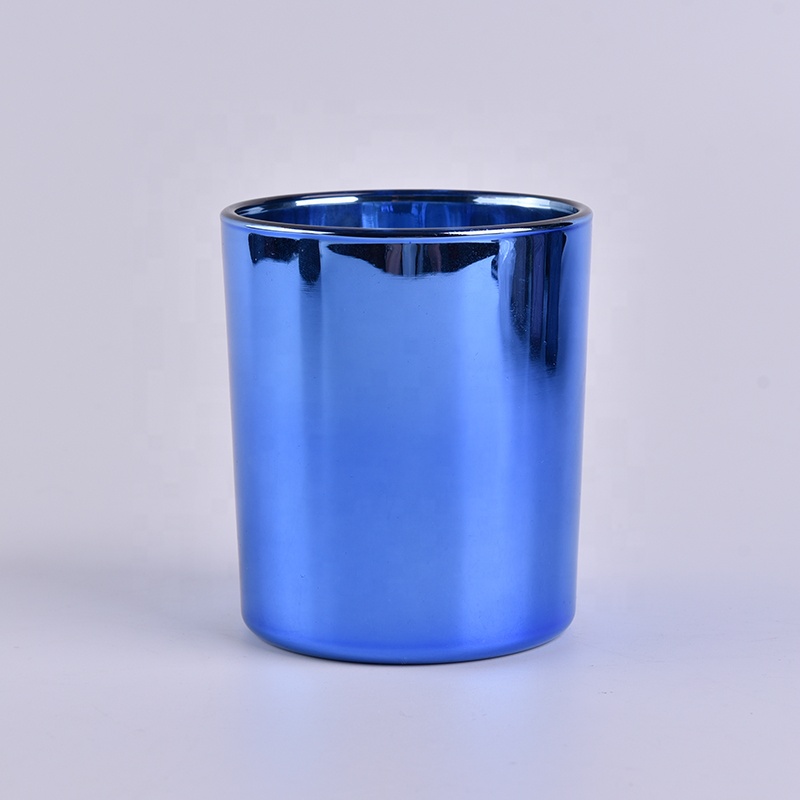 400ml Blue electroplating candle cup votive glass candle jar factory