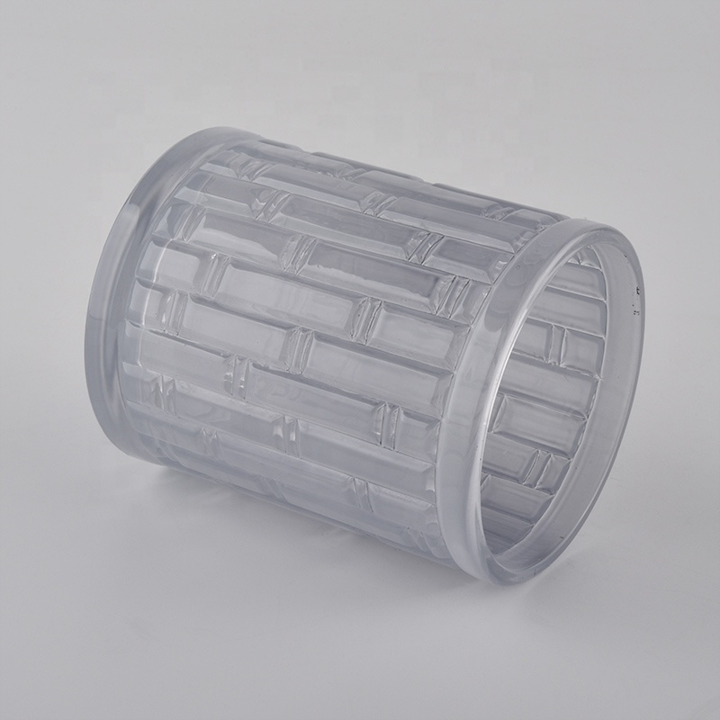 frosted colored glass candle jar with lid