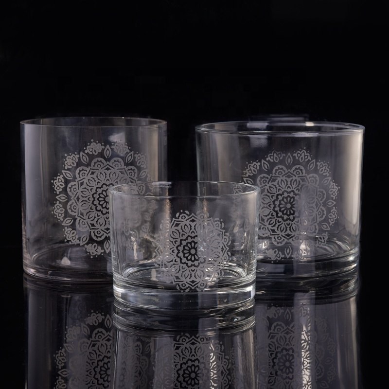 Transparent logo printing candle jar glass cup table decor