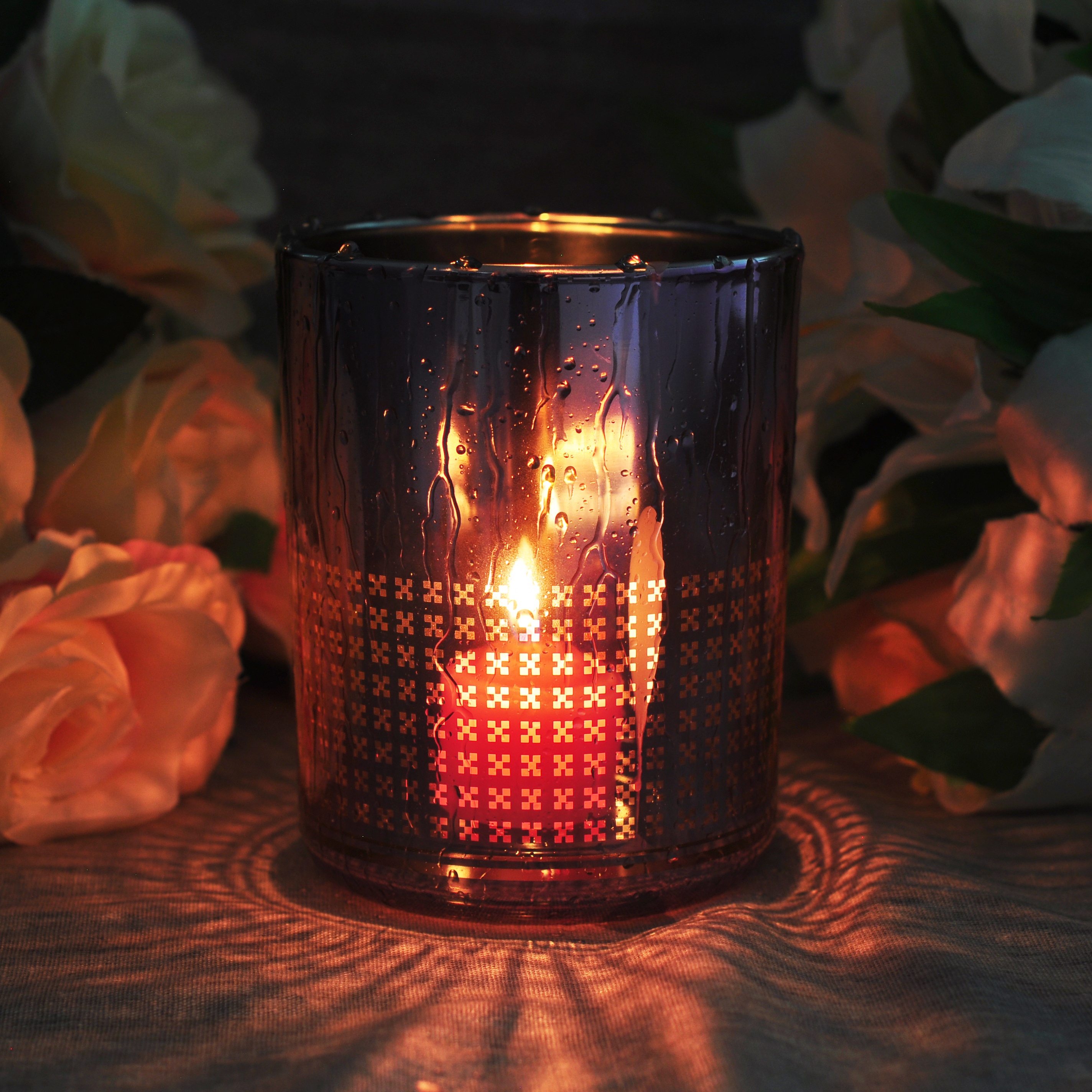 Luxury menorah decorative candle glass tealight holder