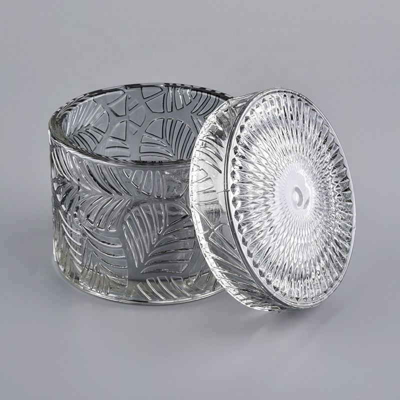 candle container glass with lid