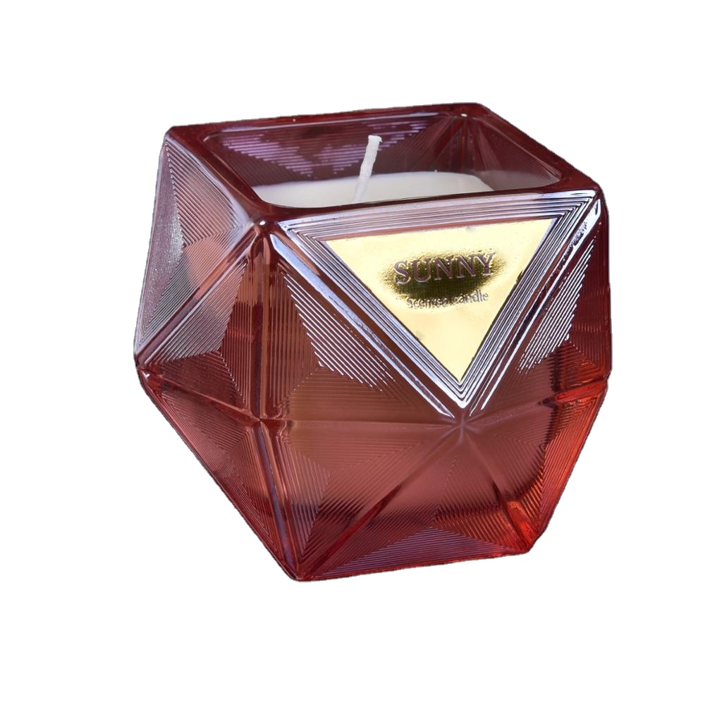 Sunny diamond empty glass candle jar holders home decor