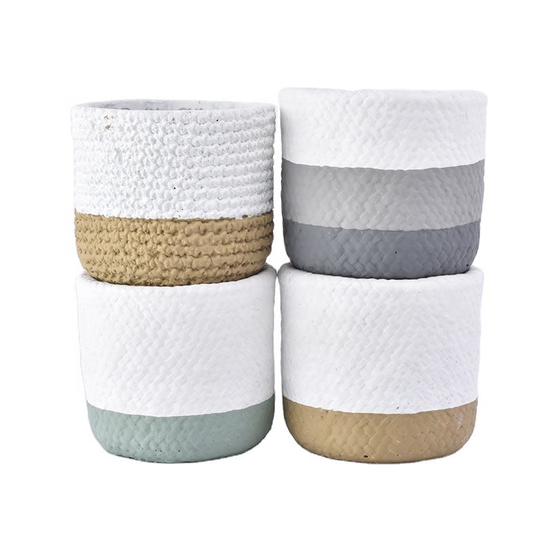 Matte candle jar customized concrete candle container in bulk