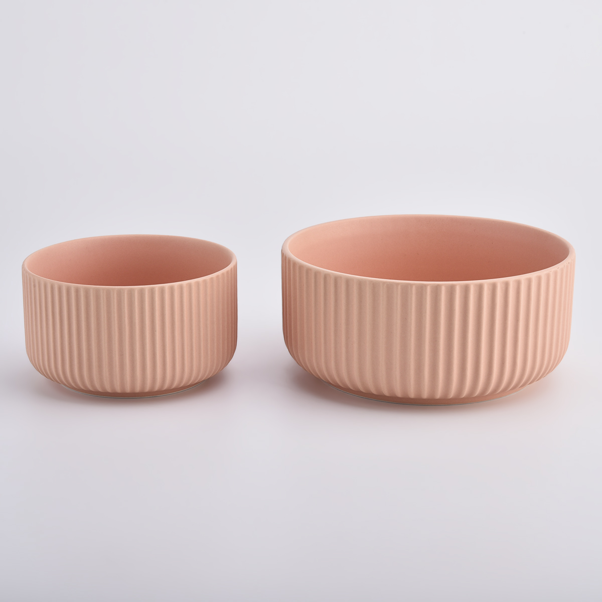 440ml  pink ceramic cylinder candle jar empty home decoration for wholesale