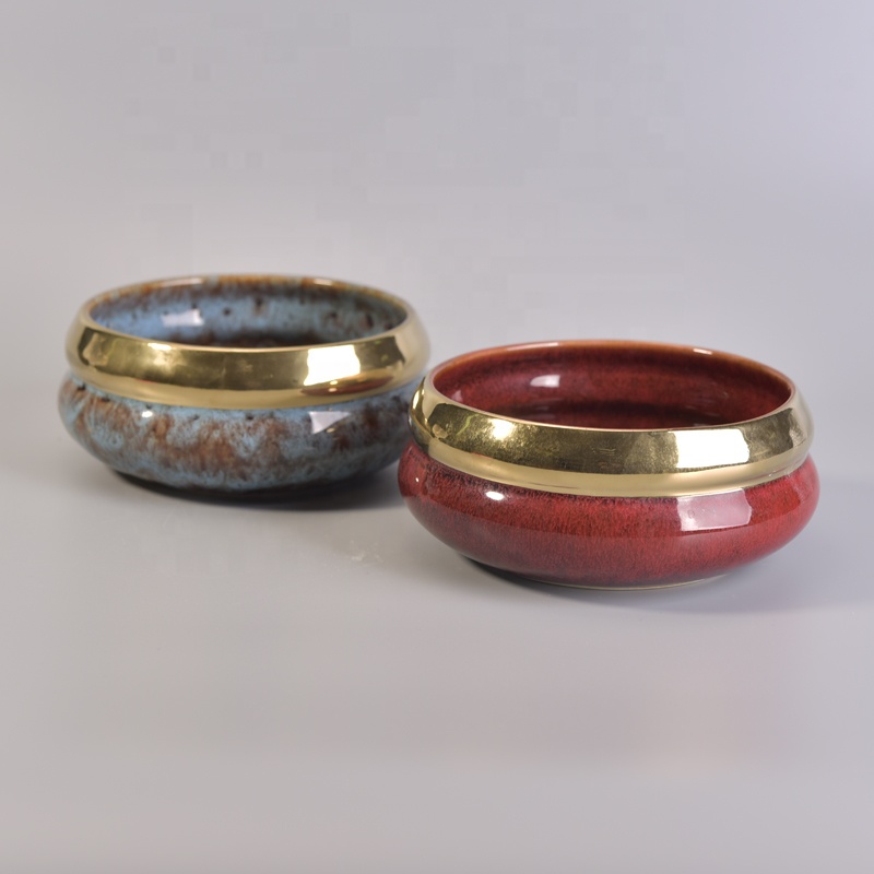 Home decor vintage tealight ceramic candle container 10oz 20oz