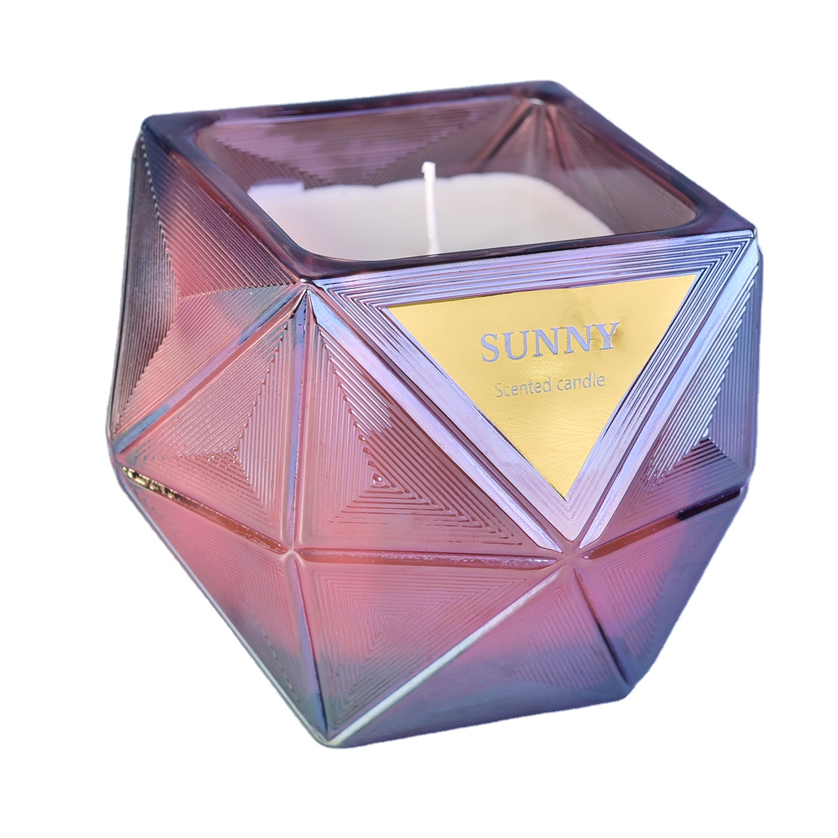 Manufacturer china Polygon empty candle glass jars patent design