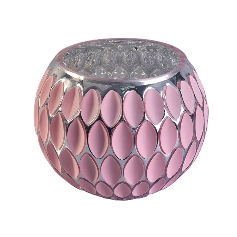 Engraving round candle jars glass beautiful candle making supplies