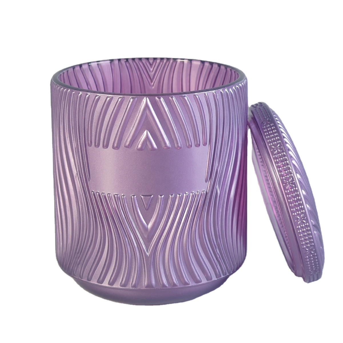 Luxury  river glass candle vessel votive holders with lid wedding centerpieces factory