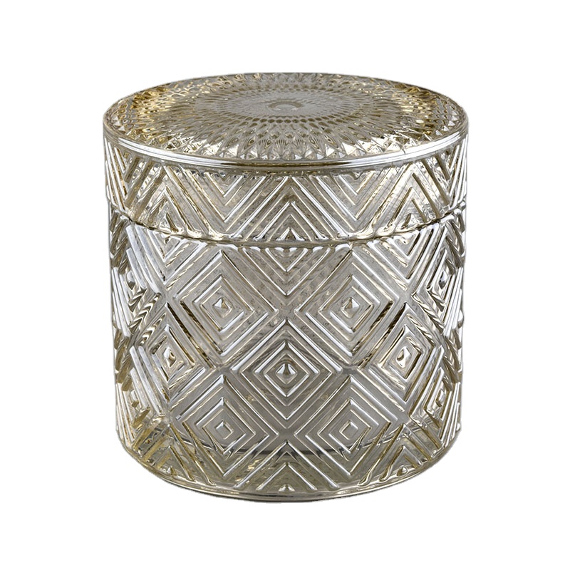 Luxury empty candle glass jar with lids manufacturer