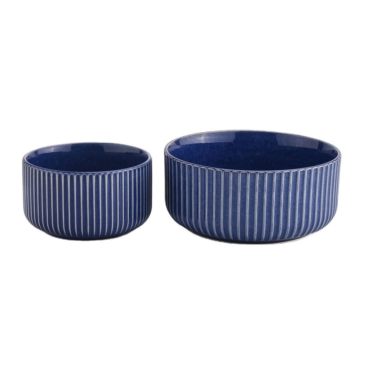 980ml  blue ceramic cylinder candle jar empty home decoration for wholesale