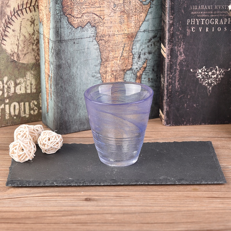 Custom hurricane candle cup iridescent glass candles vessel home decoration
