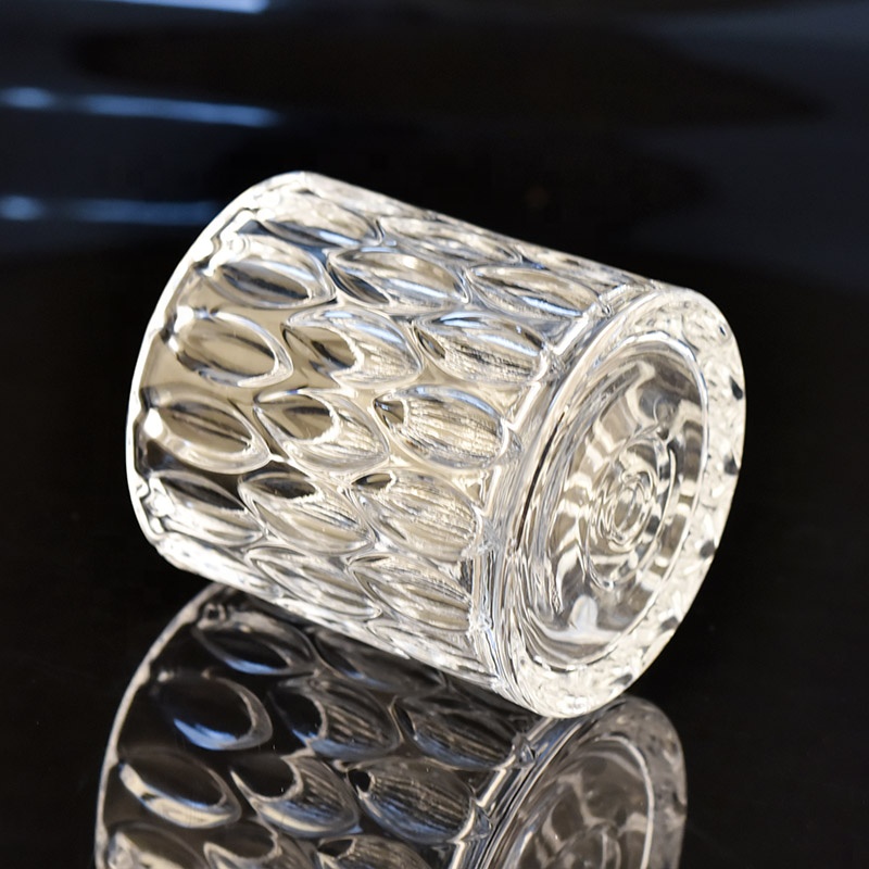 Custom crystal engraving candle jar tealight glass bottle home decor wholesale