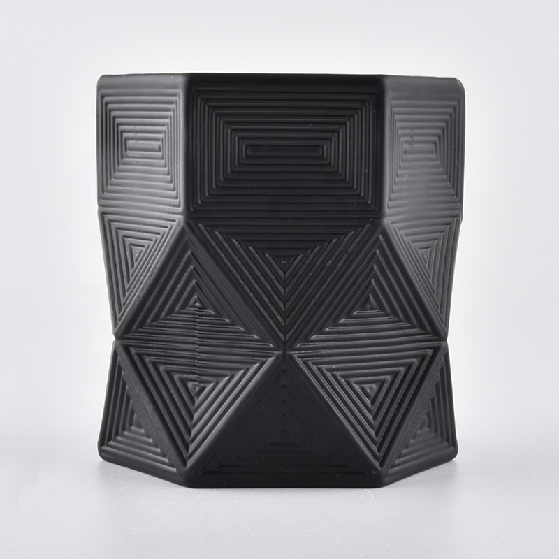Black Marquina Candle holders candle jar with gold metal lid