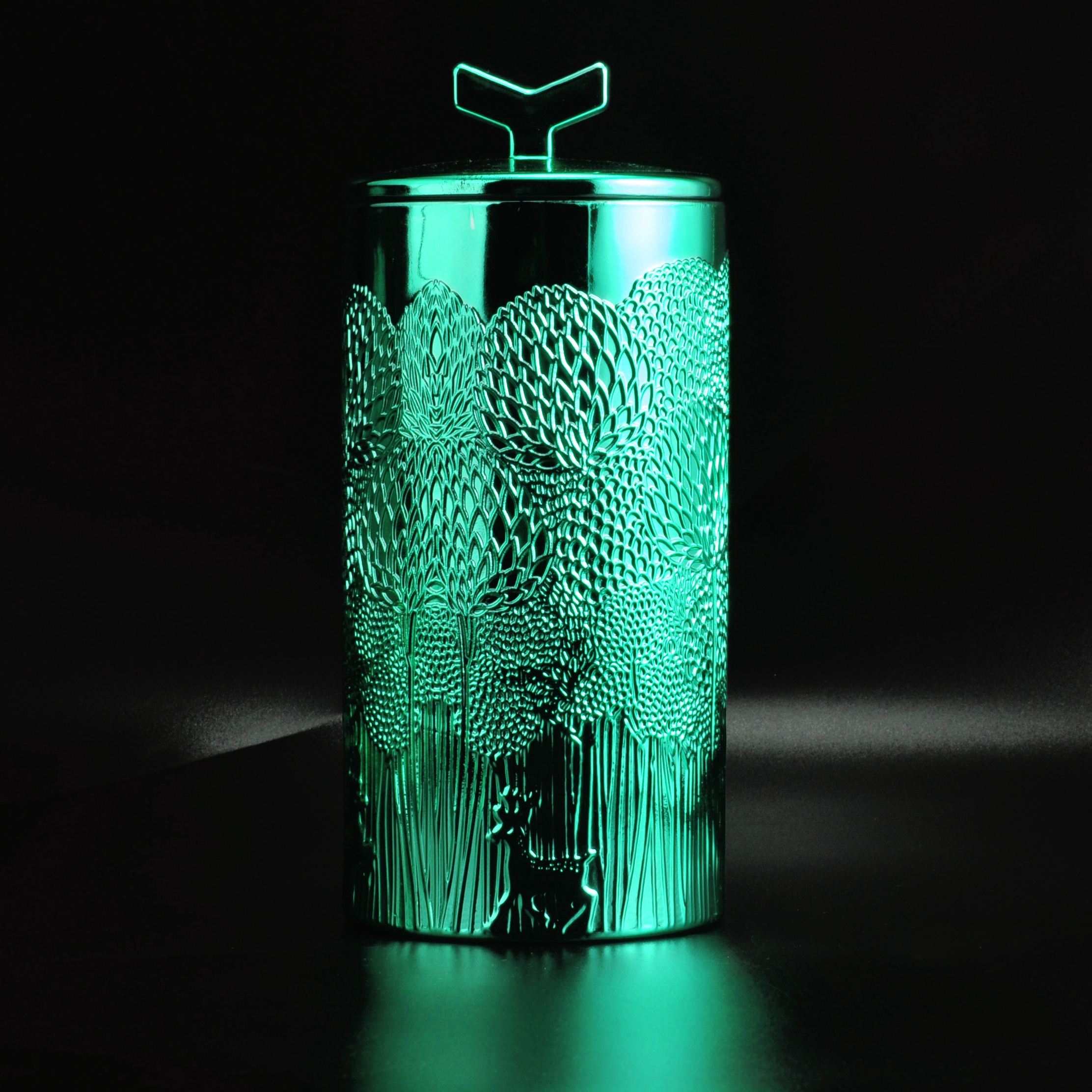 8oz 10oz 12oz Sunny deer luxury glass candle jar with gold lid