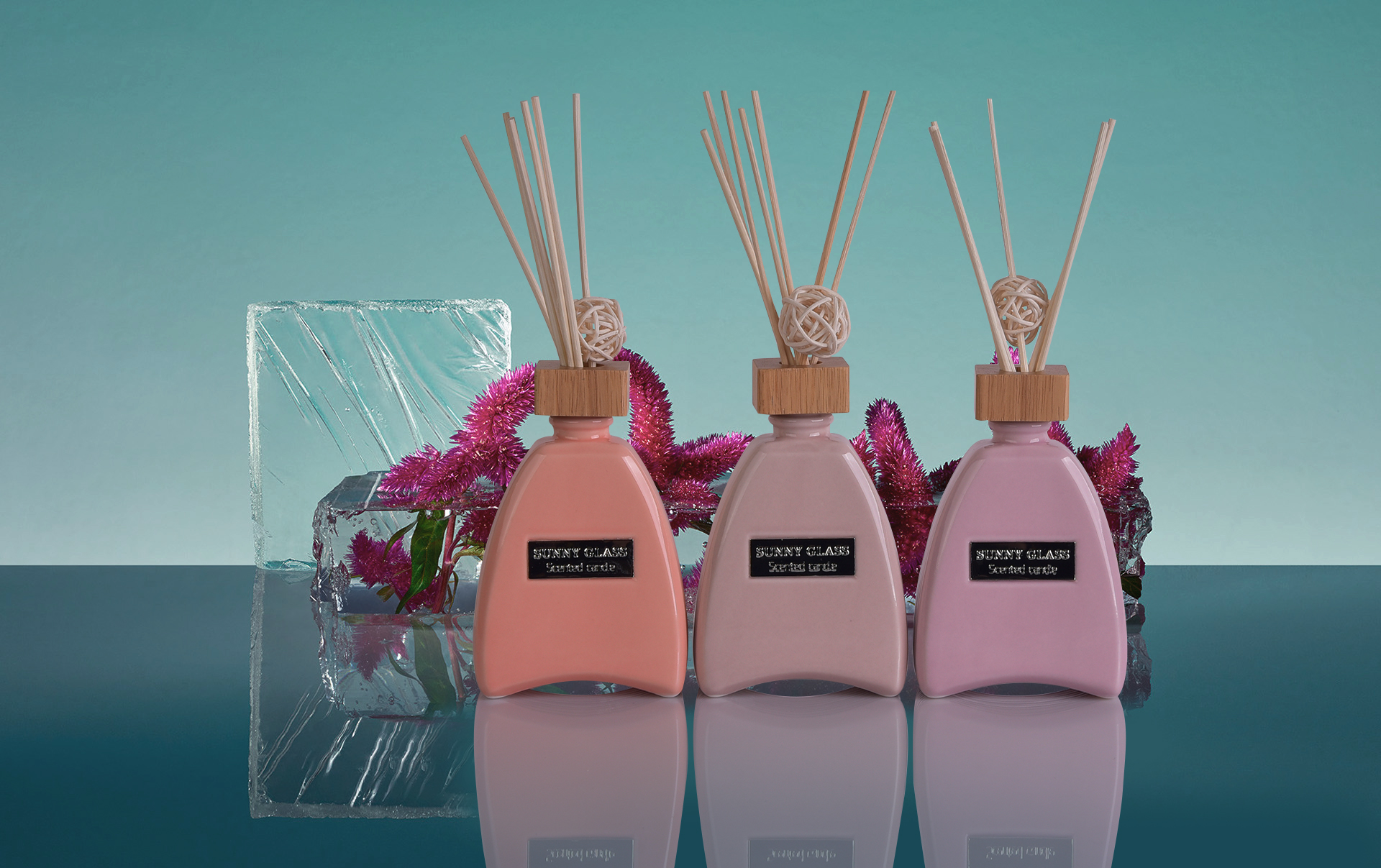 Fragrance ceramic aroma diffuser bottle with reed for home decor wholesale