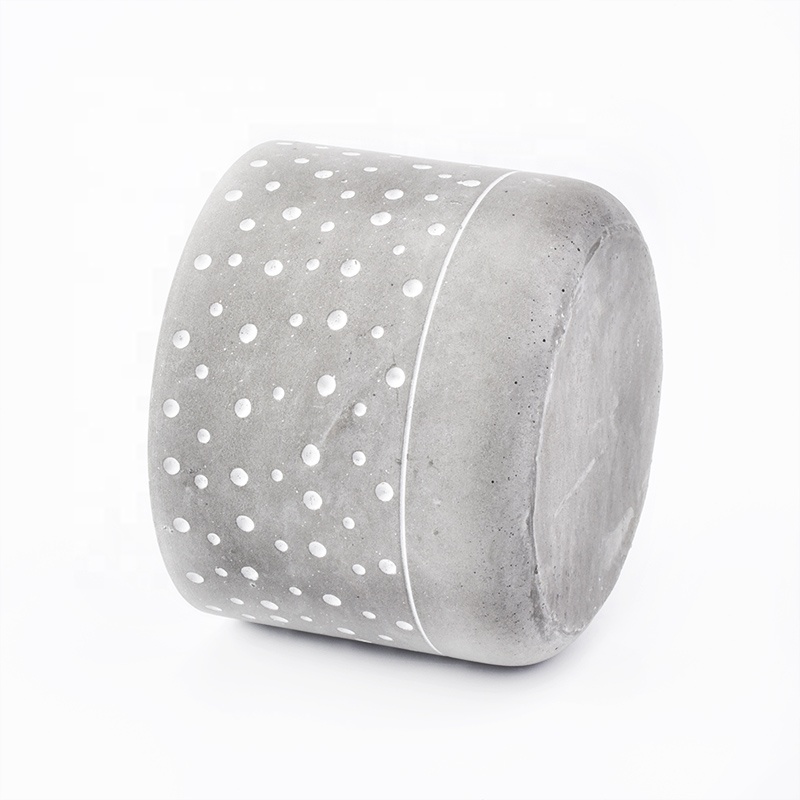 Empty customized glazed candle vessel cement candle container home deco