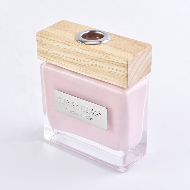 Sunny square pink scented Luxury essential oil reed glass diffuser bottles