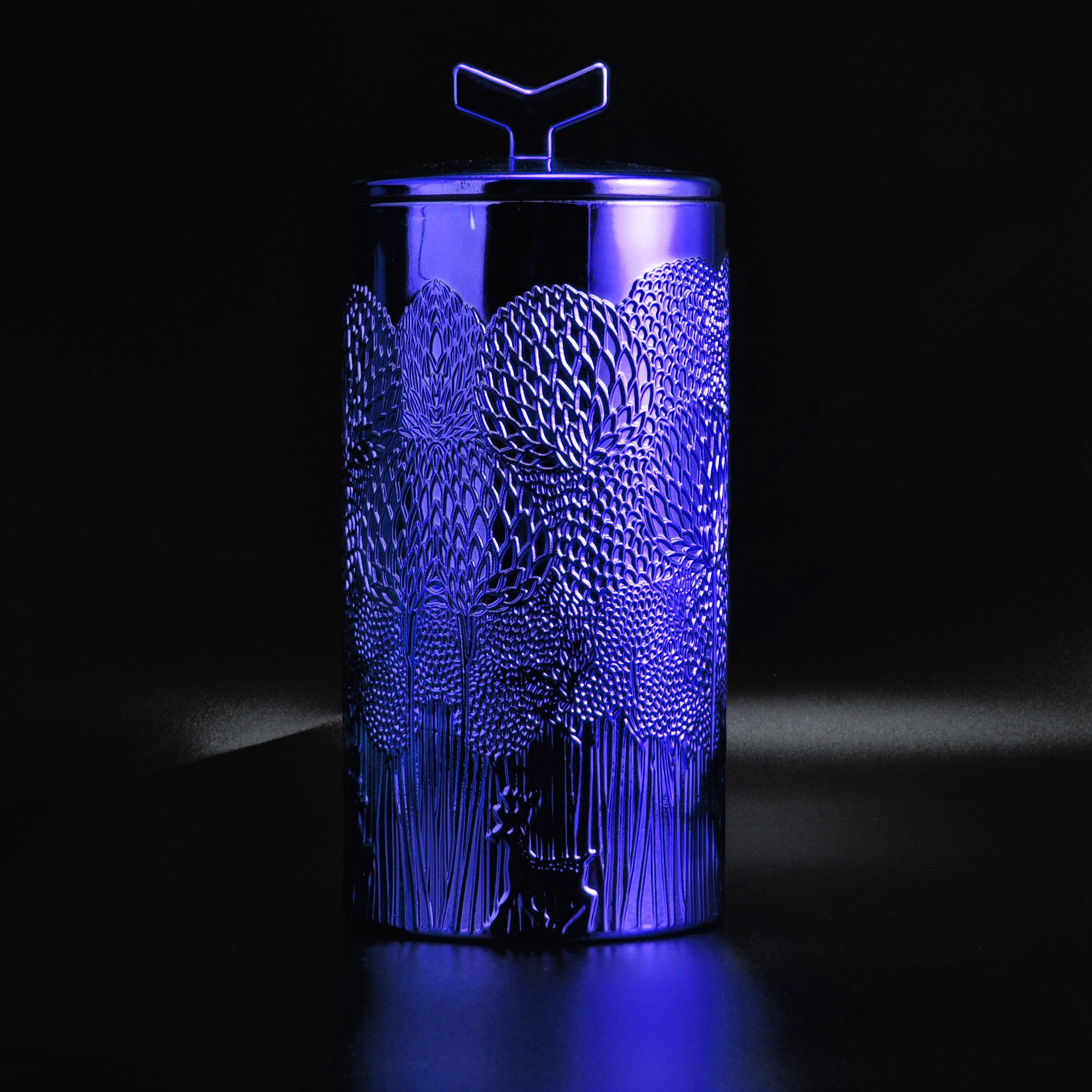 8oz 10oz 12oz Sunny deer luxury glass candle jar with gold lid