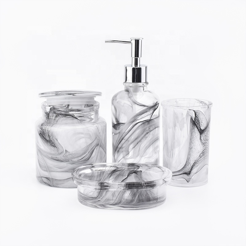 Luxury mable glass bathroom shower accessory bathroom accessories sets wholesales
