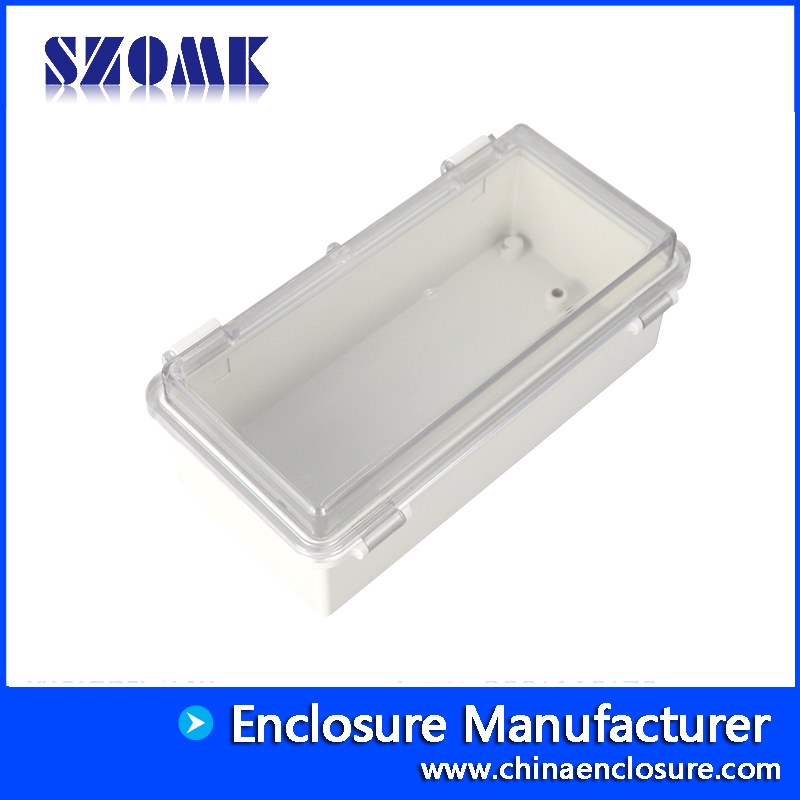 Fixation murale SZOMK couvercle transparent articulé boîtier électronique extérieur en plastique résistant aux intempéries boîtier étanche en plastique ABS AK-01-66 200*100*70mm