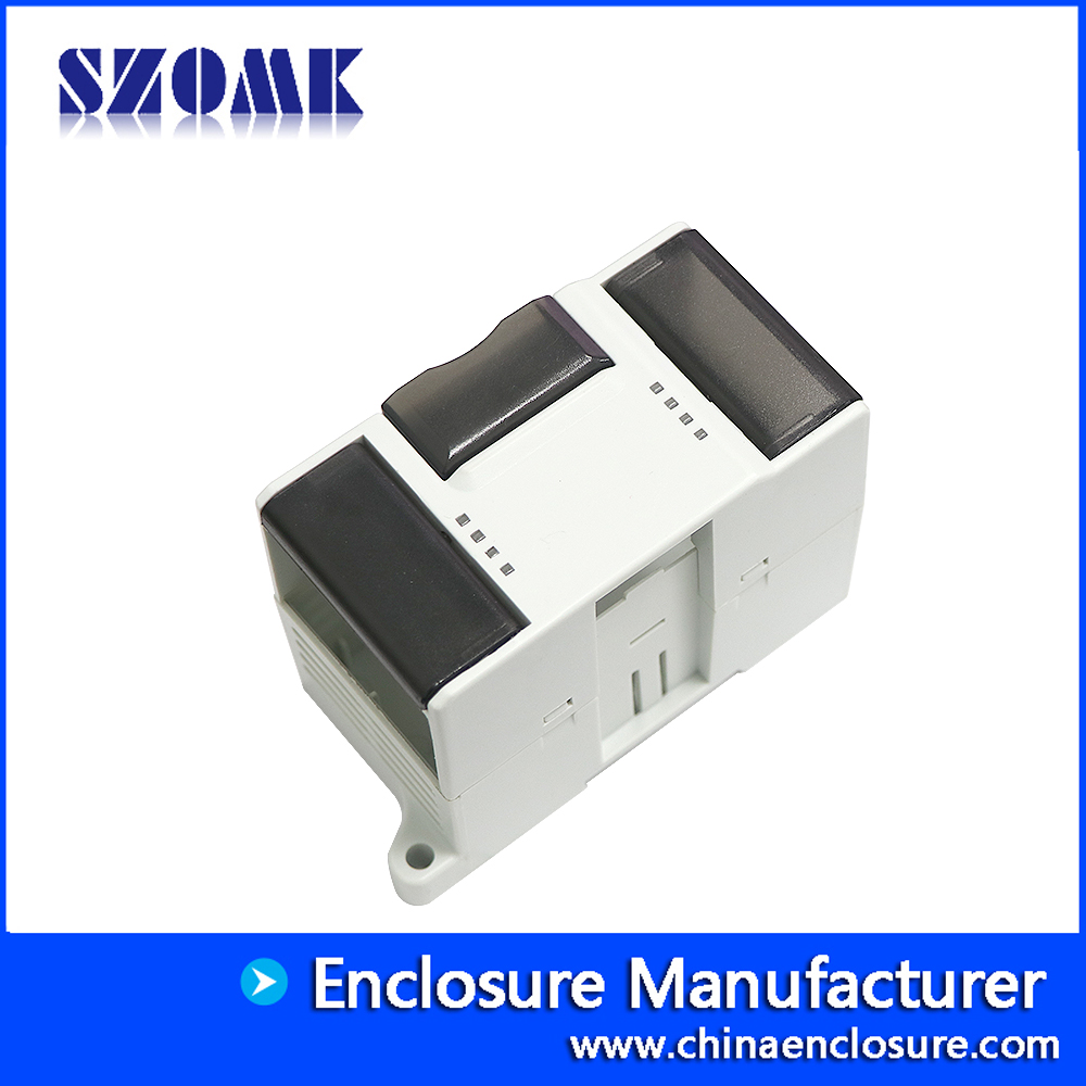 عالية الجودة din السكك الحديدية مربع من البلاستيك مع كتل المحطة الطرفية plc AK-DR-18 110x65x50mm