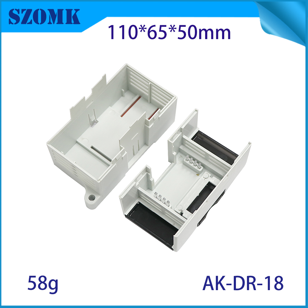 Guangdong electronic products 110X65X50mm abs din rail box manufacture/AK-DR-18
