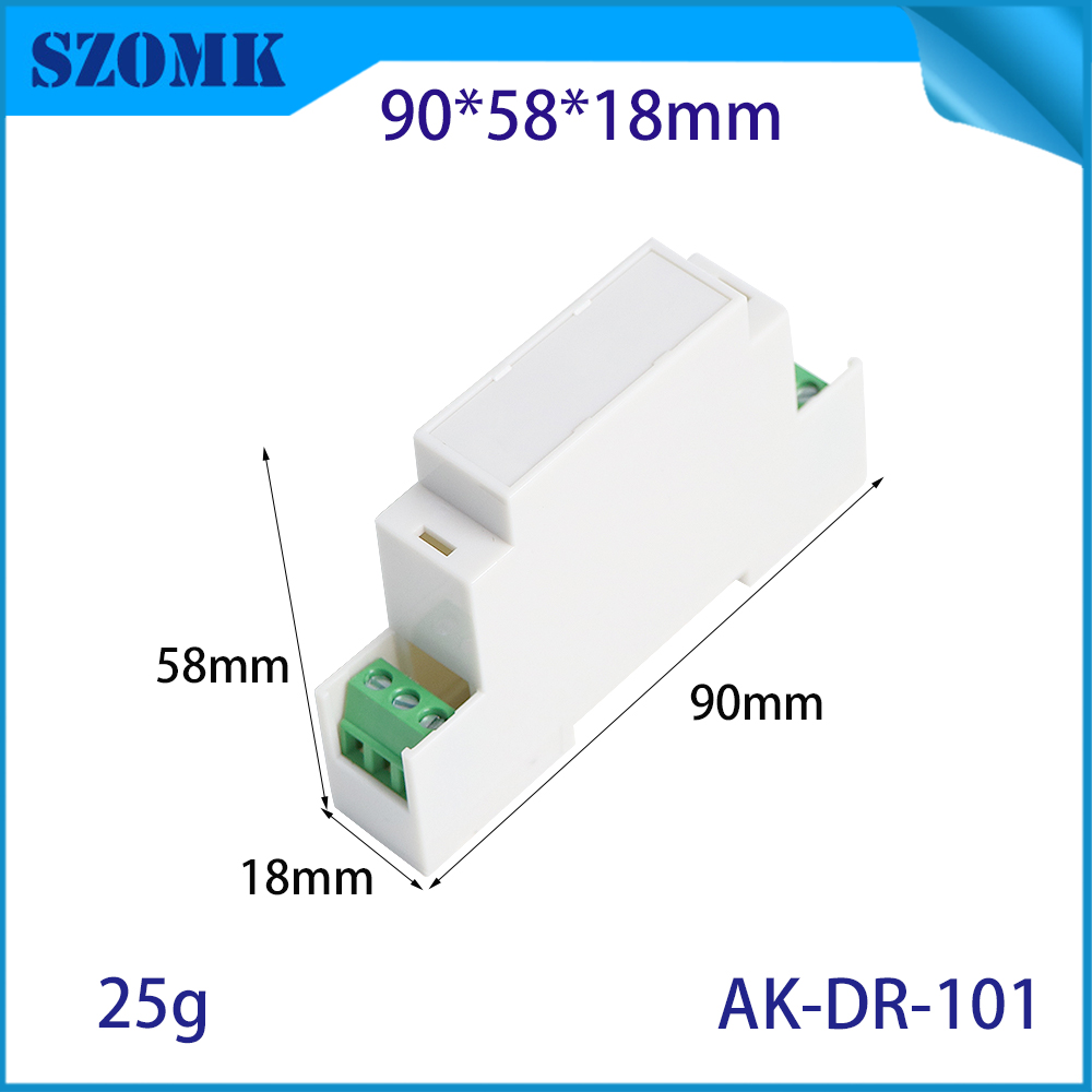 90*58*18MM AK-DR-101 PC Din Rail Plc Enclosure Conrtol Box Terminals PCB Box Din Rail Enclosure Plastic