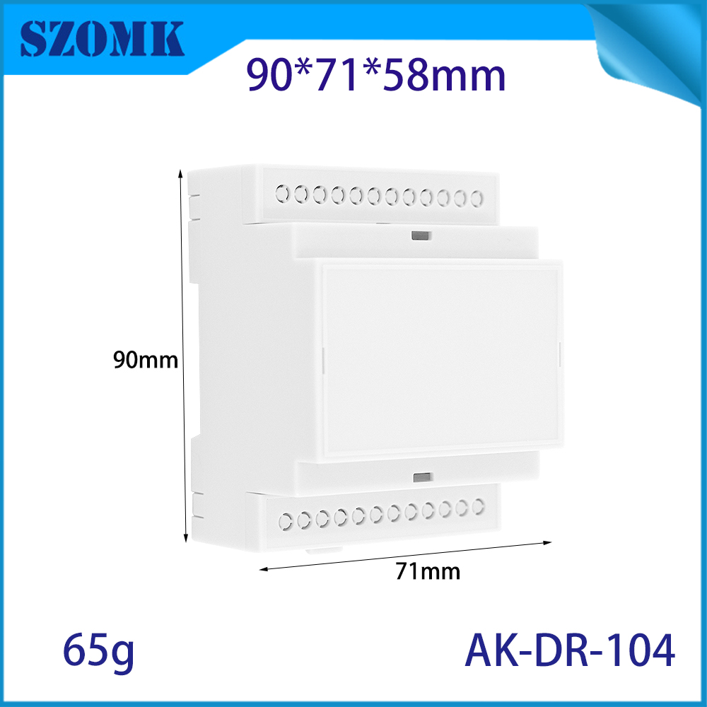 90*71*58MM AK-DR-104 Plastic PCB Din Rail Enclosure With Terminals 24 Points Works Din Rail Mount Multi-Board Box