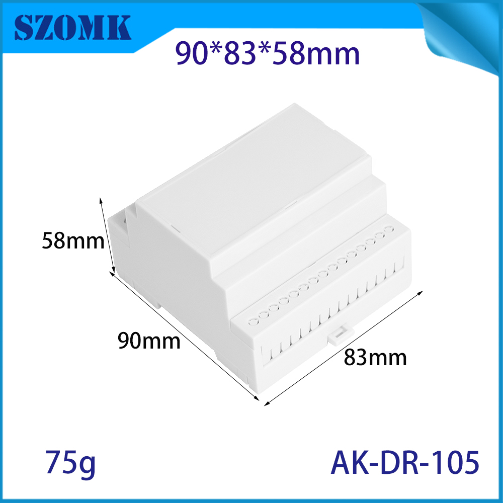90*83*58MM AK-DR-105 Plastic Enclosures With Terminals For Din Rail Mounting 30 Points Work