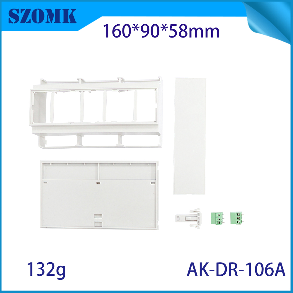 160*90*58MM AK-DR-106 Din Rail Connectors Pc Din Rail Mount Screw Module Adapter Plastic Din Rail Terminal Block Box