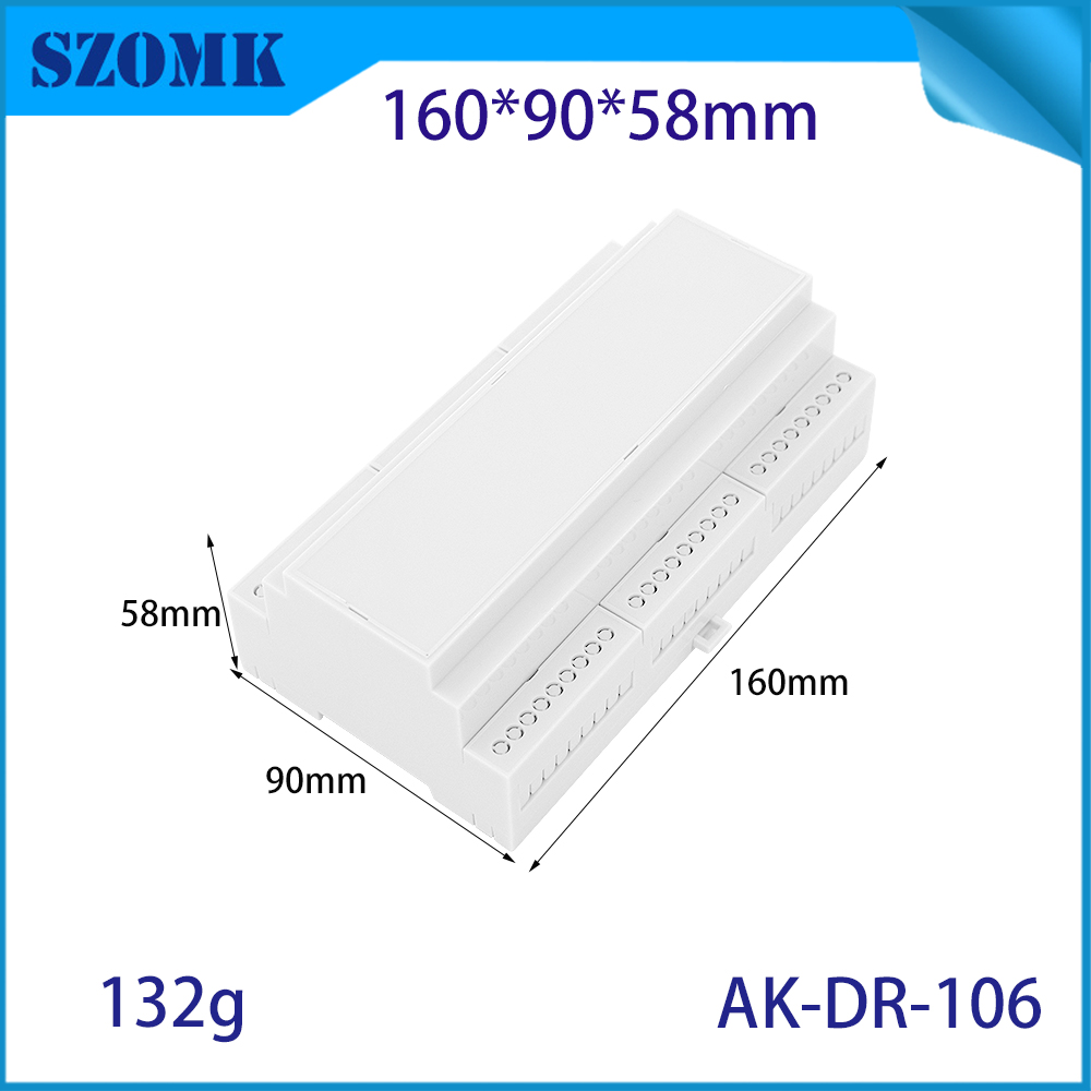 160*90*58MM AK-DR-106 Din Rail Connectors Pc Din Rail Mount Screw Module Adapter Plastic Din Rail Terminal Block Box