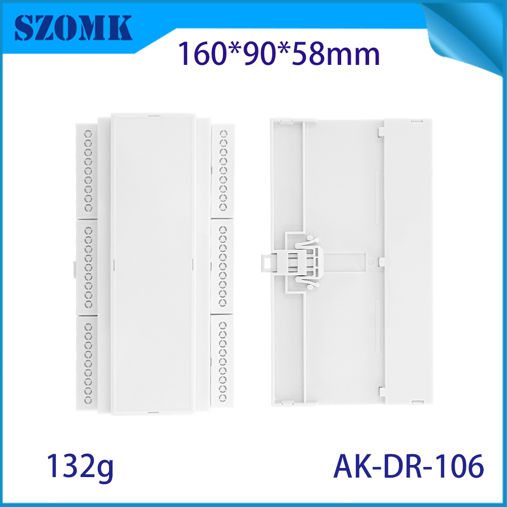 160*90*58MM AK-DR-106 Din Rail Connectors Pc Din Rail Mount Screw Module Adapter Plastic Din Rail Terminal Block Box