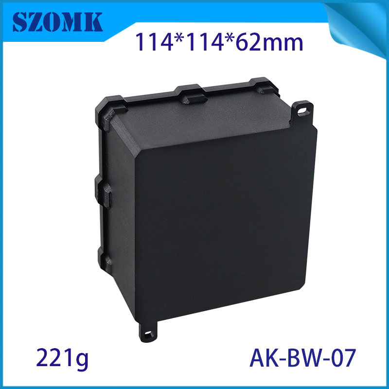 114*114*62MM AK-BW-07 Black IP68 Waterproof Junction Box PC Outdoor Cable Connector Case Electronic Housing Enclosure