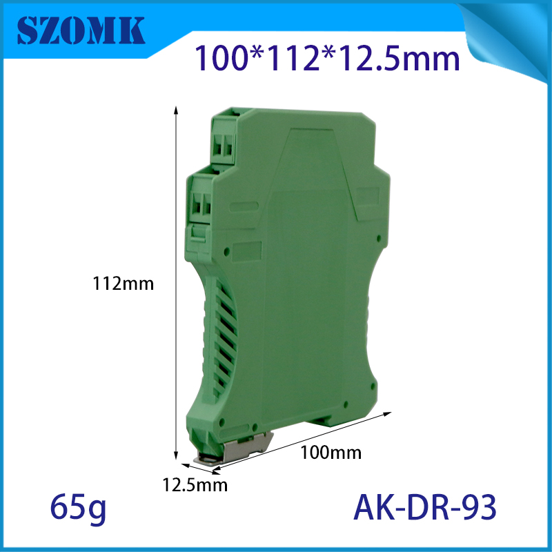 100*112*12.5MM AK-DR-93 Green Pcb Din Rail Type Terminal Blocks Connector Electrical Transformer Din Rail Enclosure