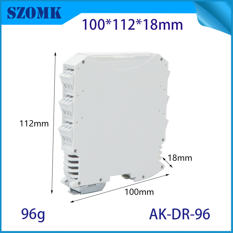100 * 112 * 18 mm AK-DR-96 Enceinte de rail DIN pour le capteur PCB Capteur Electronic Terminal Plastic