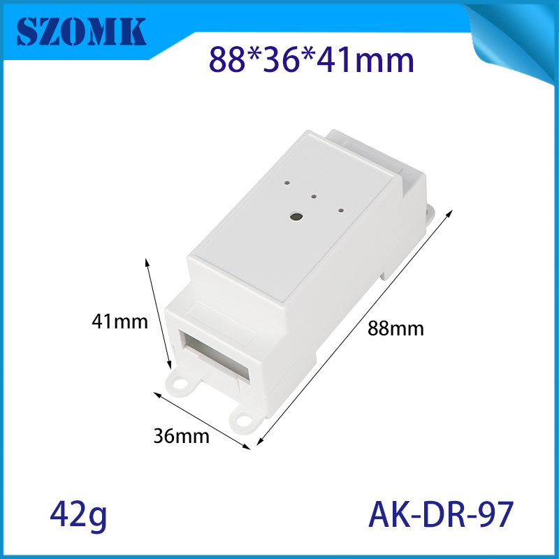 88*36*41MM AK-DR-97 Din Rail Wall Mounted Enclosure Rg45 To 485 Communication Enclosure Network Card Case