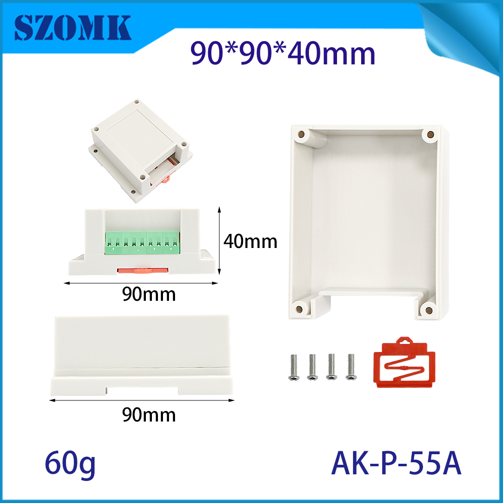 90*90*40MM AK-P-55A Din Rail PCB Industrial Control Plastic Project 128-5.08 Terminal Block 9-Bits Junction Box