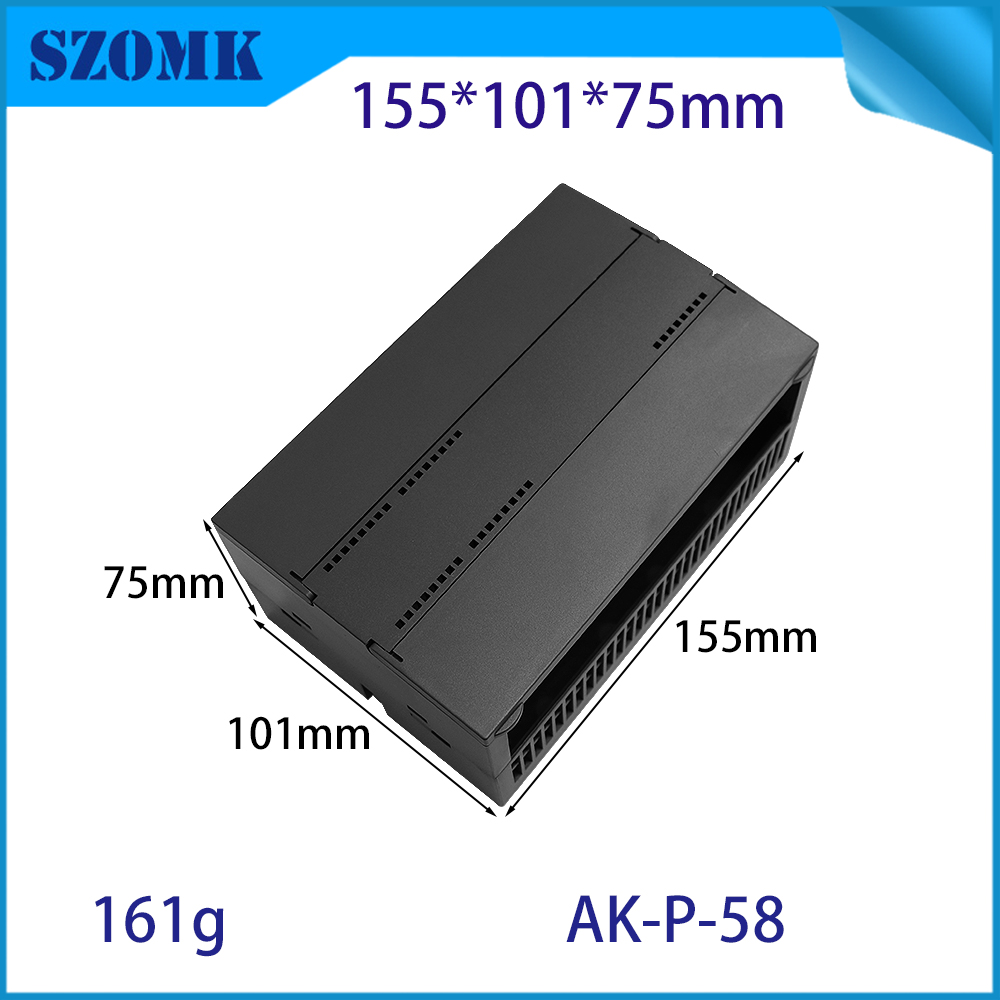155 * 101 * 75 mm AK-P-58 Contrôleur de température Boîtier en plastique personnalisé Boîte en plastique de rail DIN pour électronique
