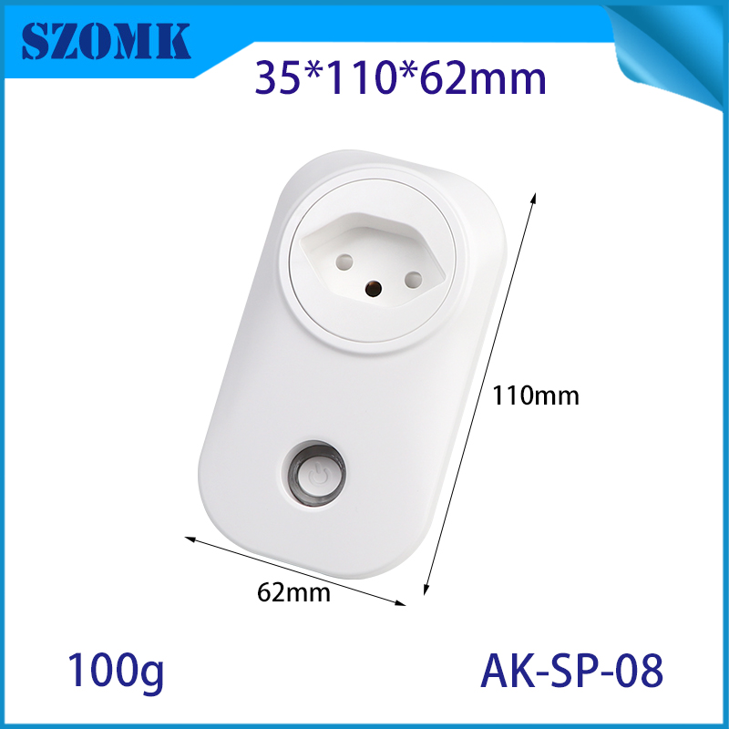 AK-SP-08 Boîtes de bouchons électriques standard suisses alimentaire la prise à dossier distant PC Boîtier en plastique PC pour Alexa et Google Home
